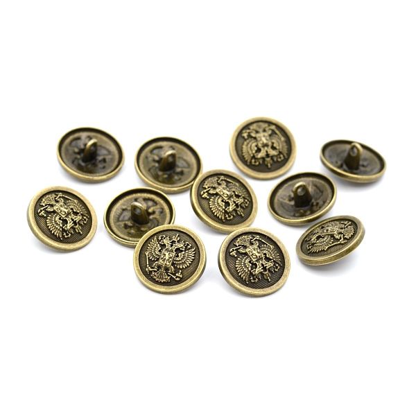 Пуговицы на ножке 32L (20мм), металл (bronze (бронза)), 12 шт, ME354