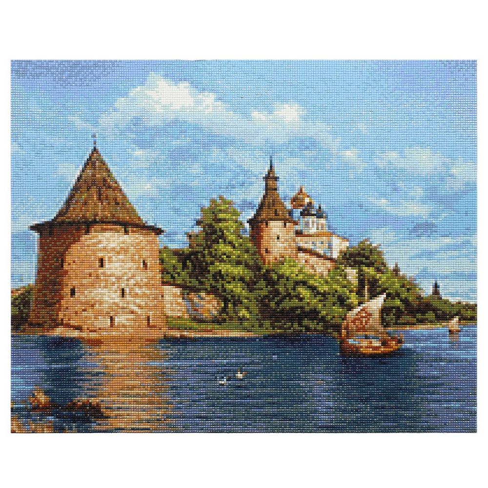 Алмазная мозаика Псковский кремль, 50*40см, Cristyle 540055