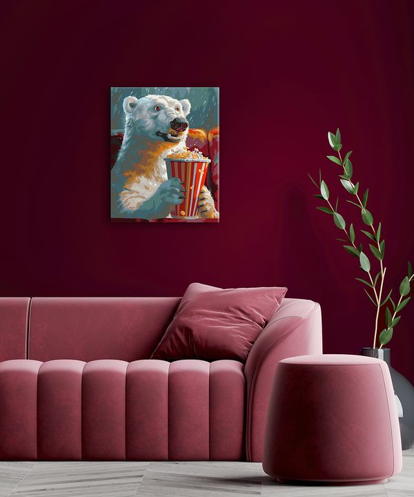 Картина по номерам Фрея PNB/PL-335, Мишка в кино, 50х40 см