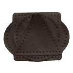 Набор заплаток пришивных из кожи, круг, квадрат, треугольник, овал 6см, с перфорацией, 4 шт (03 темно-коричневый), 9723