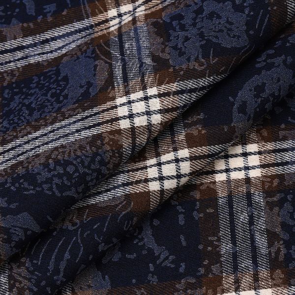 Фланель рубашечная вареная 150 г/м², 150 см / 2 метра, TBY.Fl.C751 синий