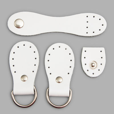 Набор для сумки Застежка 2.5х10.1 см -, 1 шт, петельки 3х5.4 см -, 2 шт, 100% кожа, 88 белый, 1401