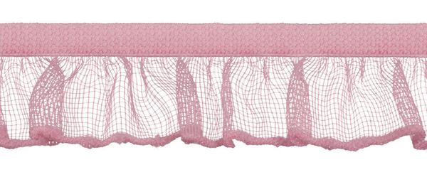 Резинка декоративная с рюшем 15.0 мм / 25 метров, 067 розовый, Torioni GET-012PT