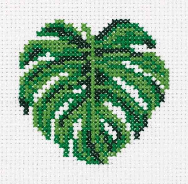 Набор для вышивания нитками Klart, Монстера