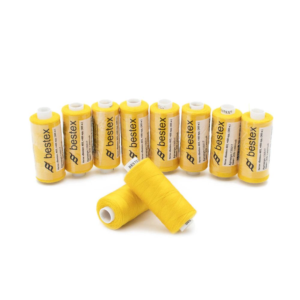 Нитки швейные бытовые Bestex 40/2, 365 м (400 ярд) / 10 кат., 209 темно-желтый