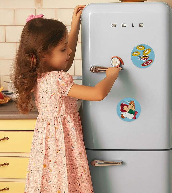 Картина по номерам Фрея, Союзмультфильм. Чаепитие с Карлсоном, на магните, 9х9 см