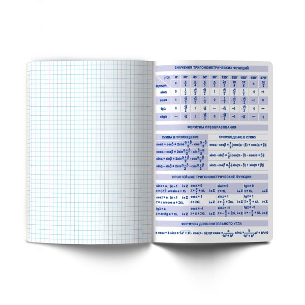 Тетрадь со справочным материалом Академия наук, A5 48 л. на скобе 60 г/м², белизна 90 %, 10 шт, клетка, 01272 Академия наук Алгебра, Светоч Т137