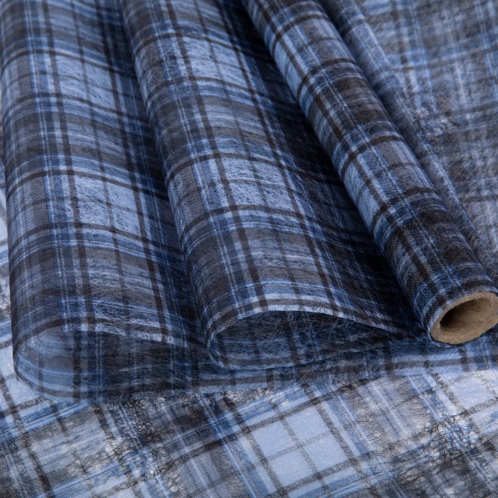 Флористический фетр 35 г/м², 2 м, 08 синий (клетка), Blumentag PNW-35/1