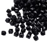 Бусины акрил ⌀10 мм, прозрач. в цвете, граненый куб, 500 г, Astra&Craft (672 черный)