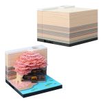 Блок бумажный для записей в виде 3D-заметок с подсветкой 200-250 г/м², 8.5х7х8.5 см, 215 л, Домик в сказочной чаще BBZ-02, BBZ-02