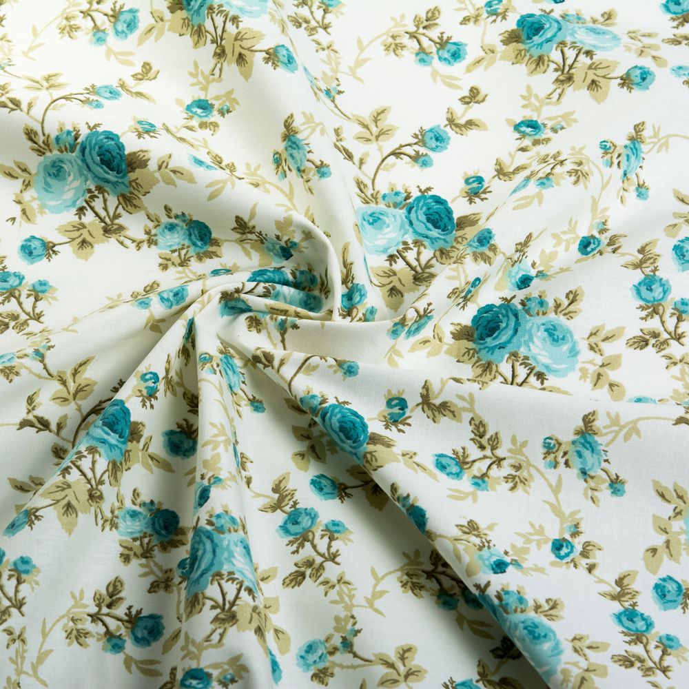 Ранфорс Розарий 130 г/м², шир.240 см, в нарезке, цв. мята, 10 метров /TOS/