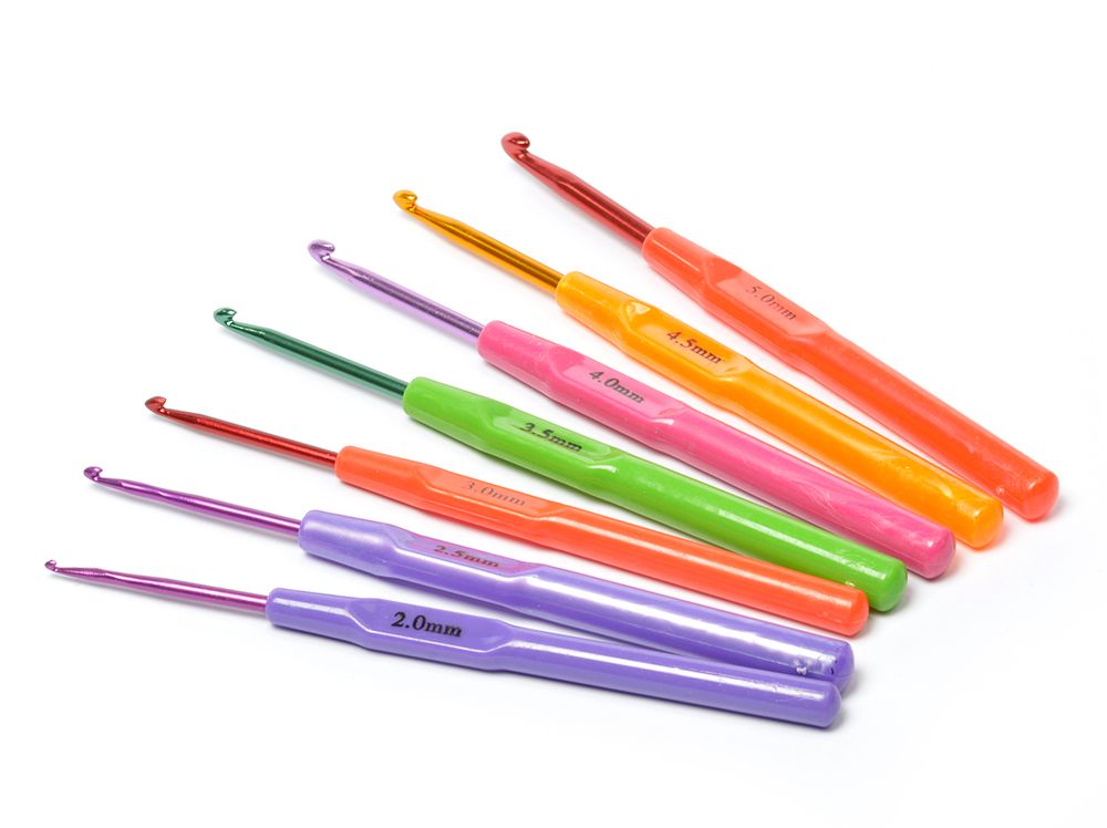 Набор крючков для вязания с пластиковой ручкой Maxwell Colors алюминий ⌀2.5-5.0 мм