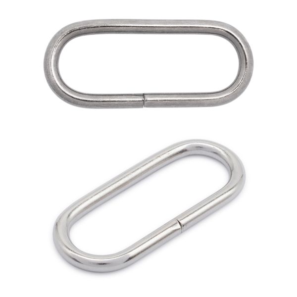 Кольцо овальное металл in 32х11 мм (37х16 мм внешн.), бл.никель, 100 шт