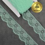 Кружево отделочное в стиле "трикотаж" 40 мм, диз. 278, цв.08 мята, уп. 27,4 м