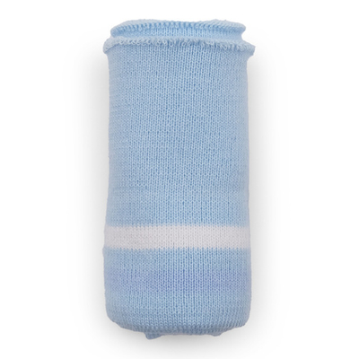 Подвяз (довяз) трикотажный 7.5х80 см, однослойный в полоску, голубой цв.542/белый/ сиреневый цв.259