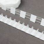 Лента (тесьма) шторная: сборка параллельная (1:2) 25 мм / 50 метров, (2 шнура) для велкро, белый, С0(1/2)5