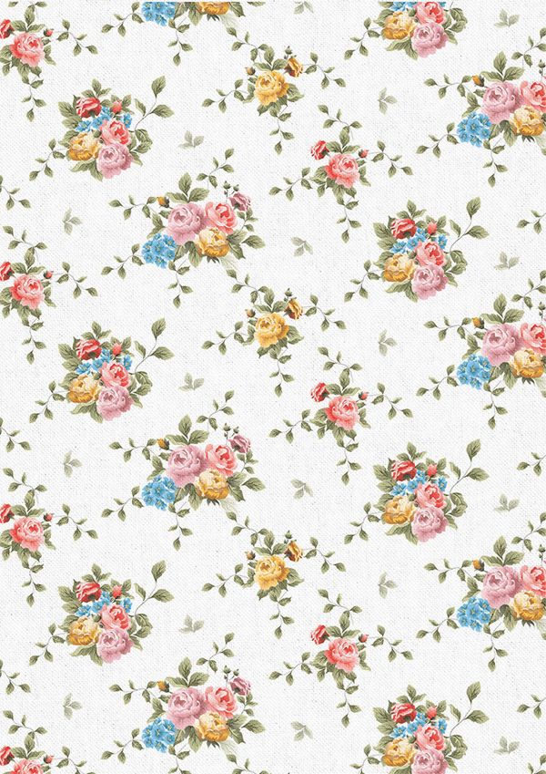 Ткань для пэчворка Peppy Версальские сады, отрез 50х55 см, 146 г/м², ВС-03 белый, Peppy