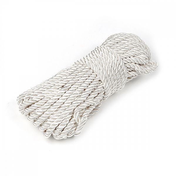Шнур витой мебельный ⌀5.0 мм, арт.SHDV6207, цв.белый, уп.10м