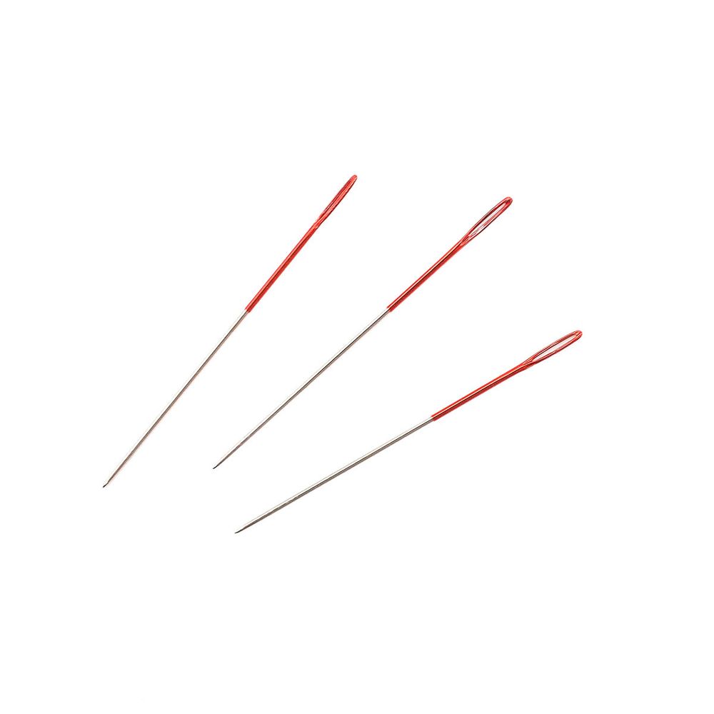 Иглы ручные для гобеленовых и трикотажных тканей с цветным ушком, разм.28, 6 шт, Pony