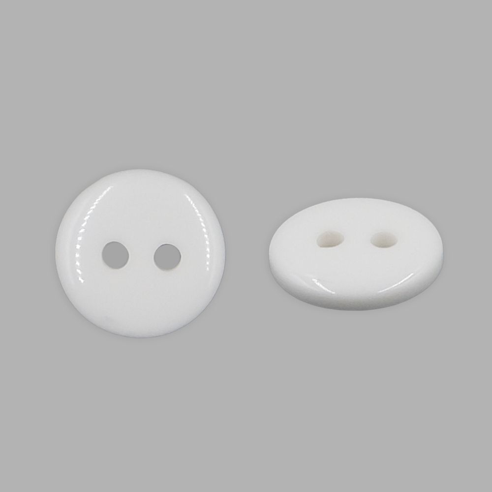 Пуговицы на 2 прокола супатная 20L (12,5мм), пластик (s.white (белый глянец)), 144 шт