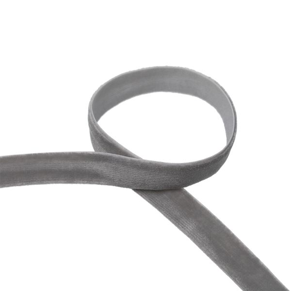 Лента бархатная (тесьма) эластичная 12.0 мм / 16.5±0.5 метра, №604 (16-5101) серый, Blitz VRE-12
