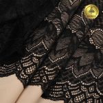 Кружево бельевое эластичное Kruzhevo 190 мм / 3 м, 6391, цв.02 черный /TOS/