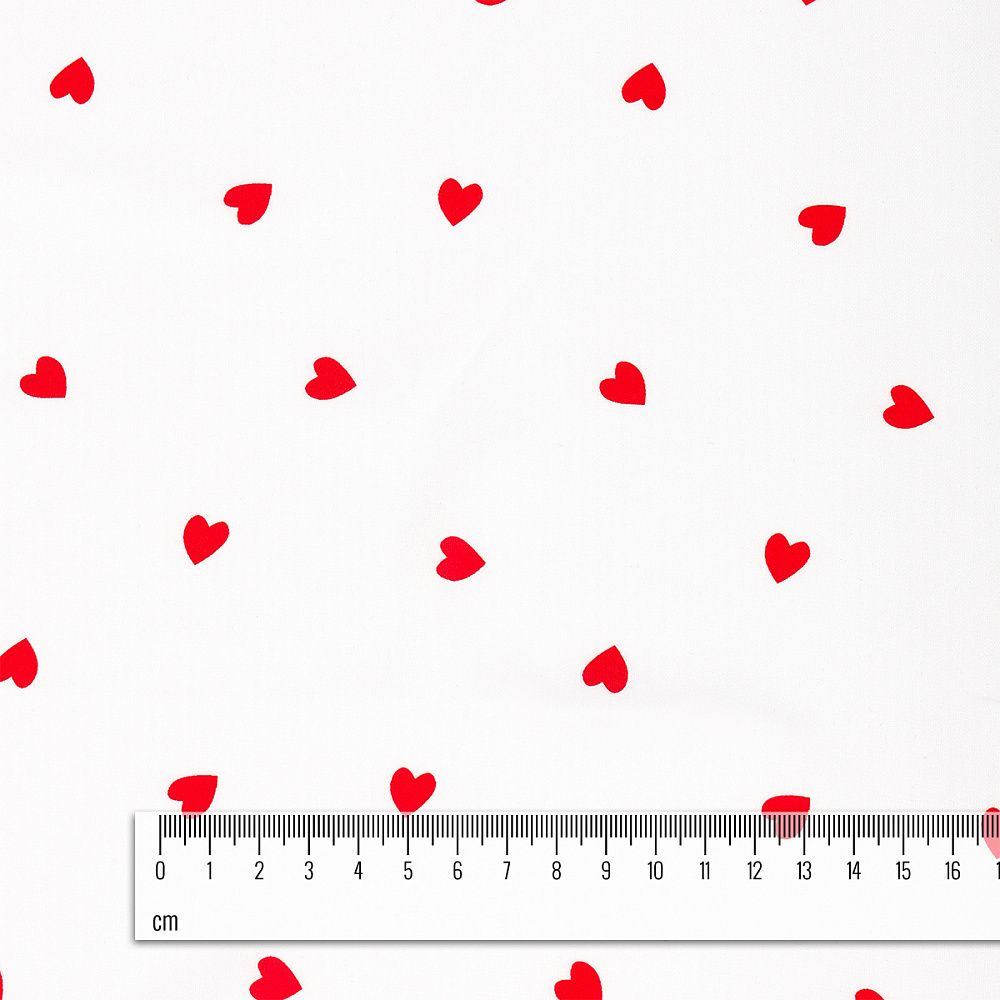 Шелк Армани 90 г/м², 150 см / 2 метра, TBYArm-hrt1, белый сердечки