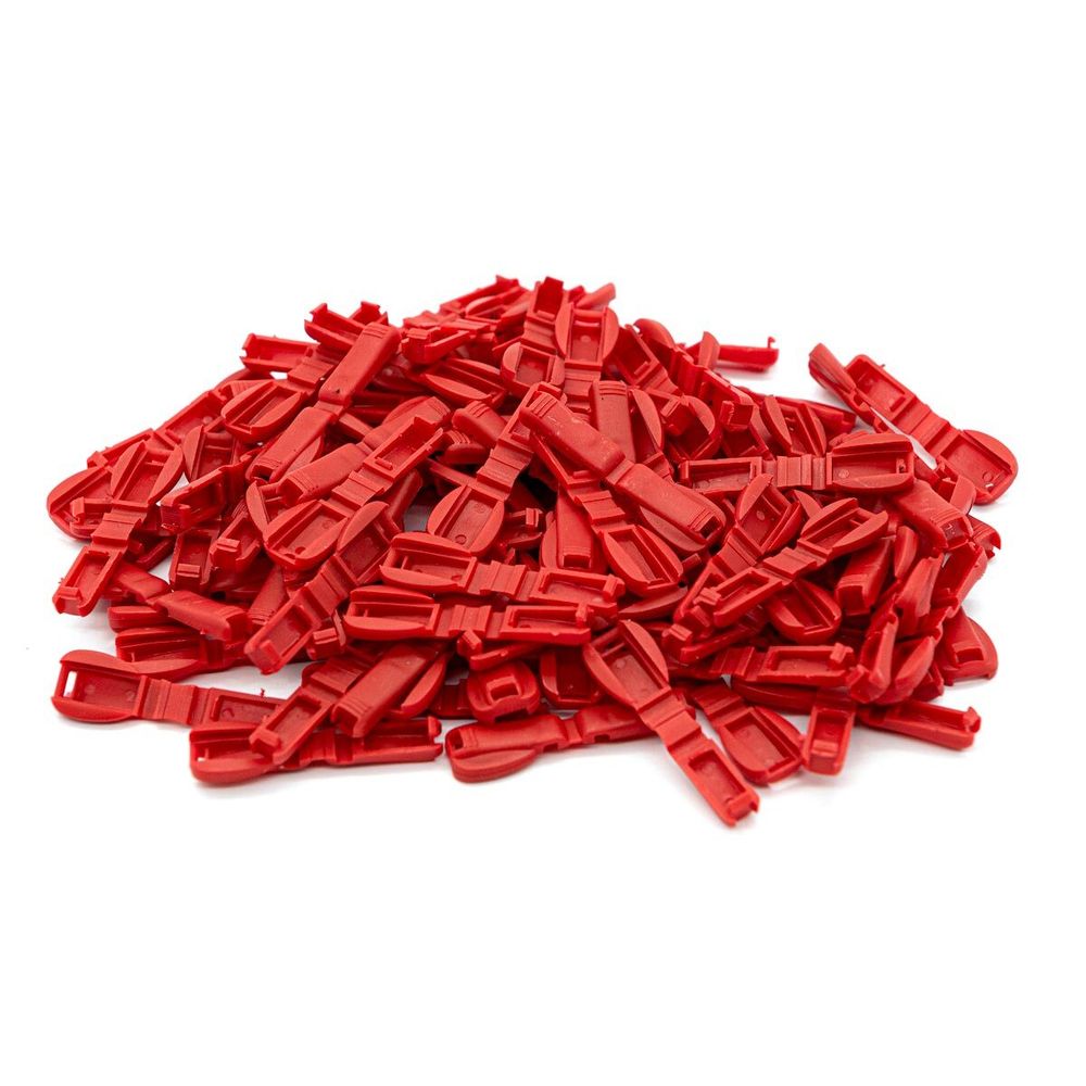 Наконечник для шнура пластик Крокодил 22х12 мм, ПП, красный, 100 шт