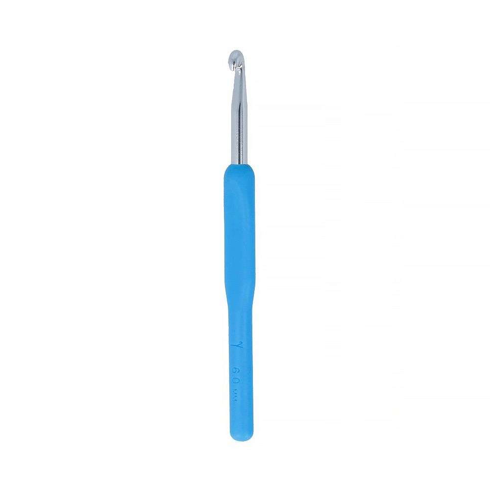 Крючок для вязания с пластиковой ручкой металл ⌀6,0 мм, 14 см, в чехле, Gamma MHP