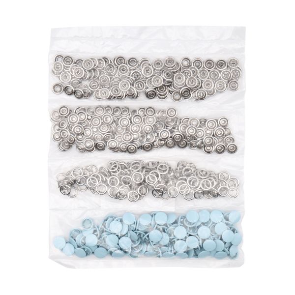 Кнопка рубашечная (джерси) закрытая ⌀9.5 мм, ≈144 шт, МЕТАЛЛ, эмаль, 185 св.голубой матовый, NEW STAR