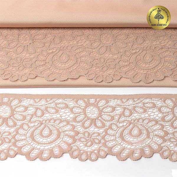 Кружево эластичное (стрейч) 90 мм, YSTL00839/N, цв.168 серебристый пион уп.25м, Kruzhevo