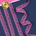 Кружево отделочное в стиле "трикотаж" 12 мм 150-2, цв.13 ярко-розовый, 9.14м