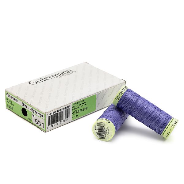 Нитки отделочные Gutermann Top Stitch, 30м, 631 нежная лаванда, 5 катушек