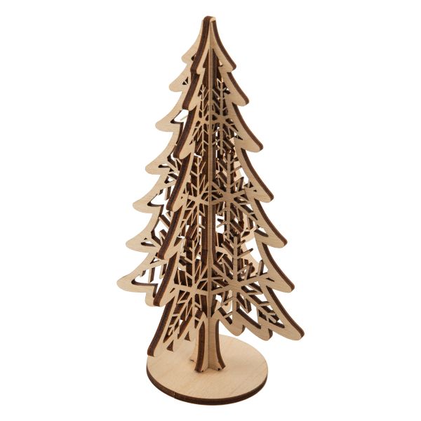 Заготовка из фанеры на подставке, 15 см, 02 Ель со снежинками, Mr.Carving КЛ-15