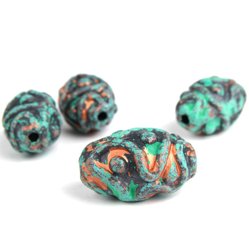 Бусины декоративные, 33х20 мм, упак., 4 шт, Астра /TOS/