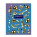 Бизнес-блокнот, матовая ламинация + выборочный лак, A5+ 80 л. 18 шт, клетка, Золотой гранат 000448, Светоч 80ББТ5_4_5_1