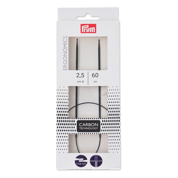 Спицы круговые Prym Ergonomics Carbon ⌀2,5 мм, 60 см