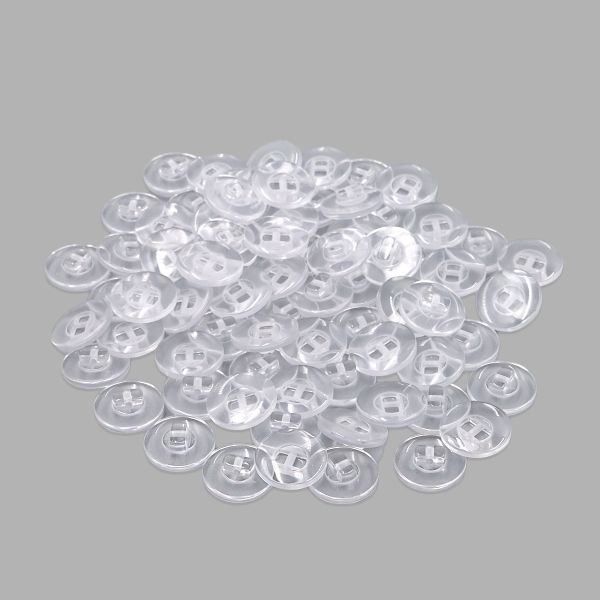 Пуговицы 2 прокола 24L (15мм) (Clear (прозрачный)) NE67, 72 шт