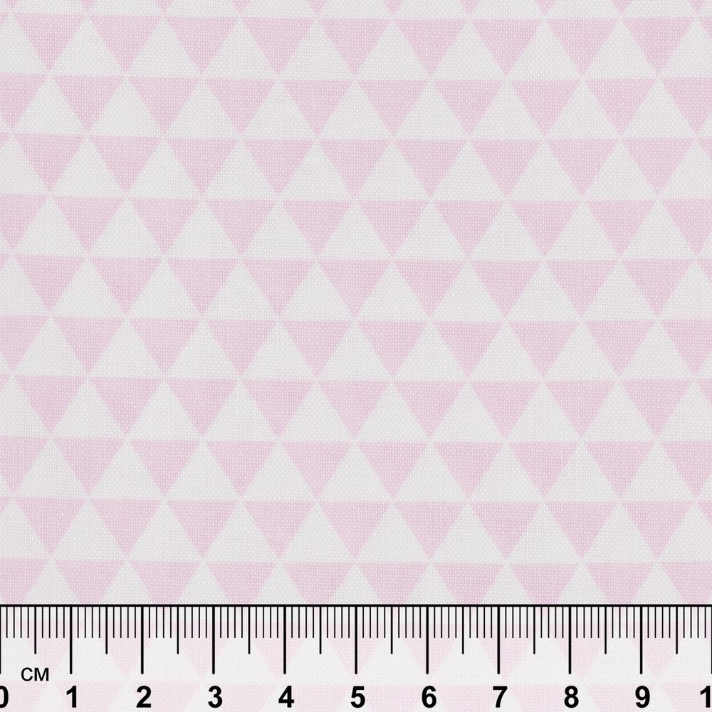 Ткань для пэчворка Peppy Бабушкин сундучок, отрез 50х55 см, 140 г/м², БС-45 треугольники розовый, Peppy