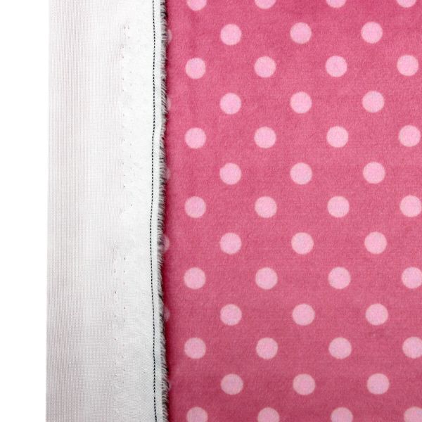 Мех коротковорсовый 3мм с принтом горох, 47*47см (±2см), 100% п/э (розовый/светло-розовый) 29495