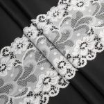 Кружево бельевое эластичное 150 мм / 3.4 метра, цвет белый