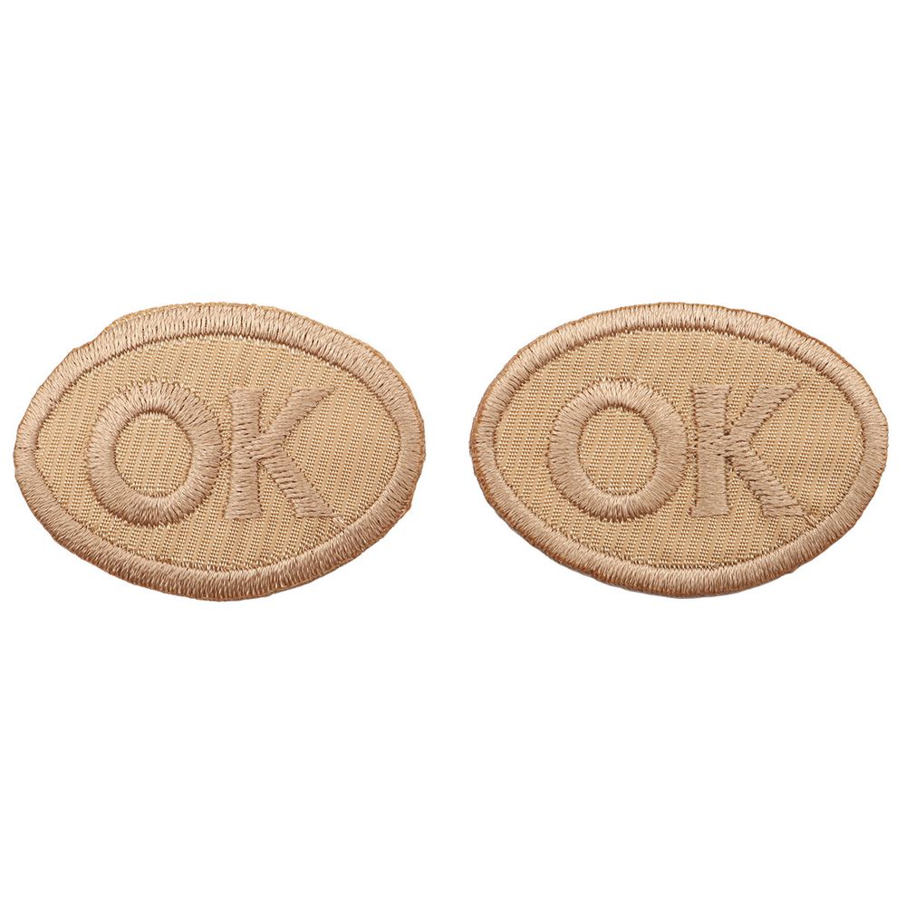 Термоаппликация Овал ОК 5х3см, уп., 2 шт, цв.бежевый