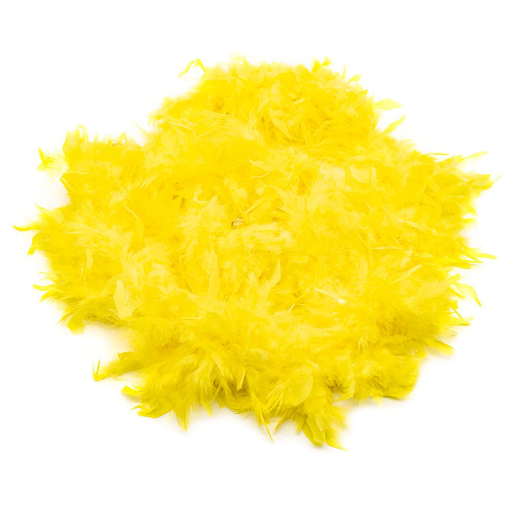 Боа из перьев 2 метра, 80 г, ярко-желтый 604C /TOS/