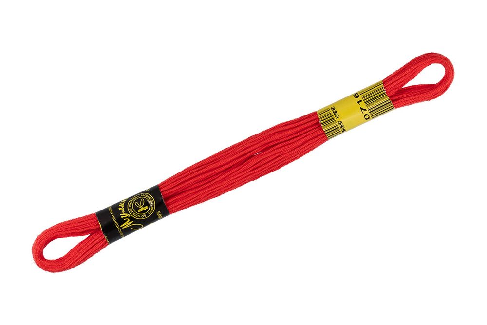 Мулине ПНК им.Кирова цв.0716 красно-оранжевый, Россия, 24 мотка по 8 метров