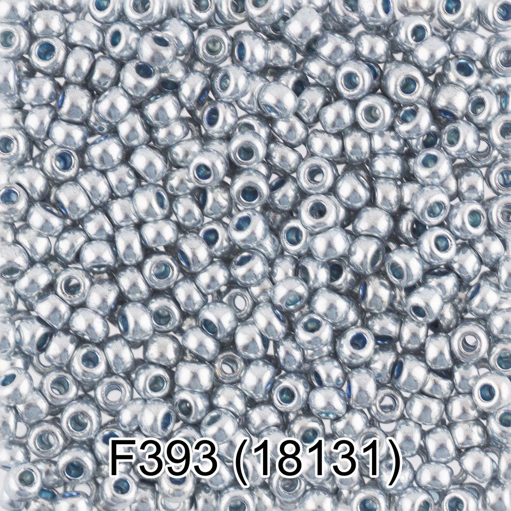Бисер Gamma 10/0 (2.3 мм), 50 г, F393 серебряный, 18131, круглый 6