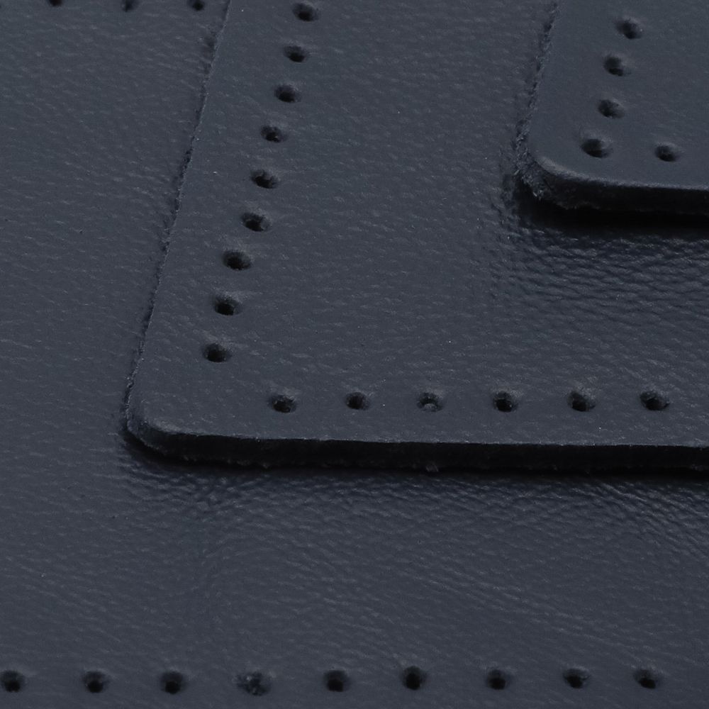 Набор заплаток пришивных из кожи, ромб 4х5,6см, 6х8,4см, 8х11,2см, с перфорацией, 3 шт (05 темно-синий), 9405