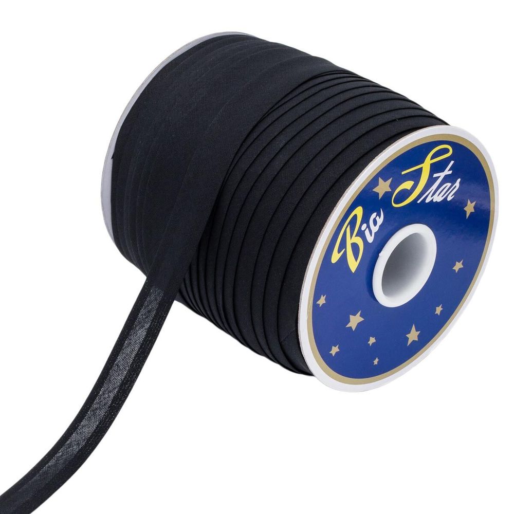 Косая бейка хлопковая 20 мм / 132±1 метра, 080 черный, 6112-0009