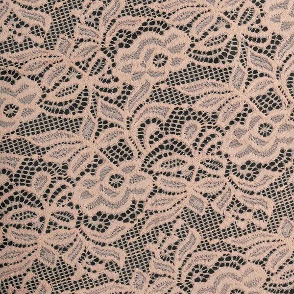 Кружево бельевое эластичное 300 мм / 3.4 метра, цвет телесный