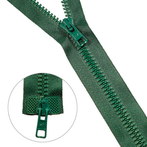 Молния трактор Arta Т6 (6 мм) 2 зам., разъем., 65 см, 054 т.зеленый, 5 шт