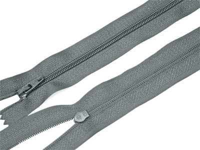 Молния спираль (витая) (цв.SBS) брючная Т3 (3 мм) 1 зам., н/раз., 20 см, автомат, S-243 серый, уп.5000 шт